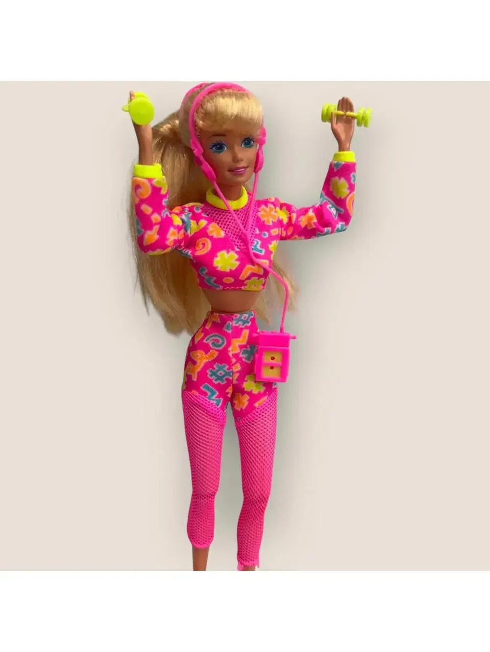 SING Vintage 1980s Working Out Barbie With Outfit Accessories Cassette Dumbbells